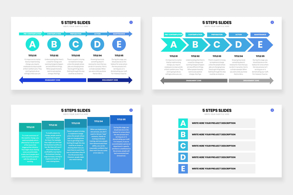 5 Steps Powerpoint Infographic Slides